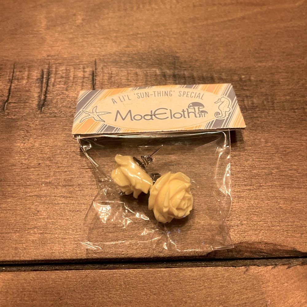 Yellow Rose Earrings